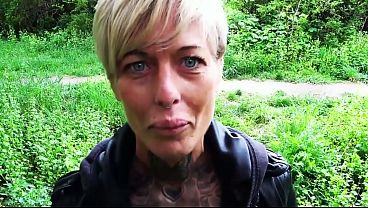 Rough Outdoor Fuck with Blonde German Milf