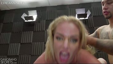 MILF Rachael Cavalli was an absolute pleasure having over at our gangbang studio. We filled her up with five creampies which she all ate out of pussy!